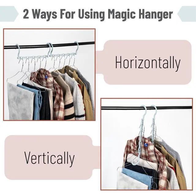 Alt view image 4 of 7 - Space Saving Hangers for Clothes, 12 pcs, Pastel Horizon Colors