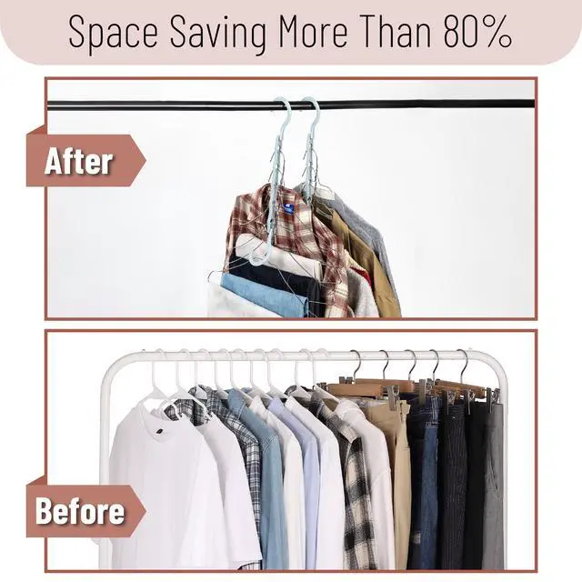 Alt view image 6 of 7 - Space Saving Hangers for Clothes, 12 pcs, Pastel Horizon Colors
