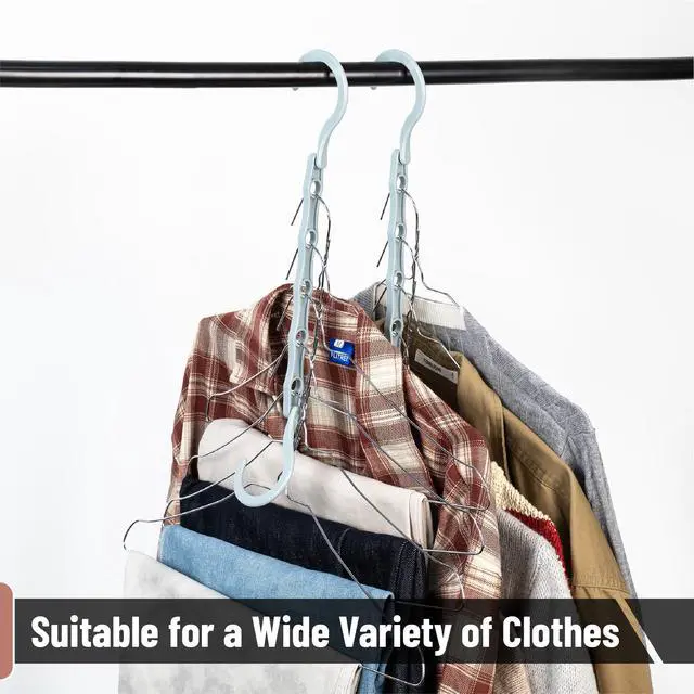 Alt view image 7 of 7 - Space Saving Hangers for Clothes, 12 pcs, Pastel Horizon Colors