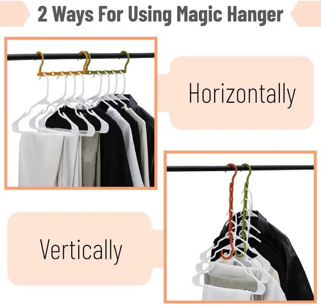 Alt view image 4 of 7 - Space Saving Hangers, 8 pcs, 360° Rotating Hooks