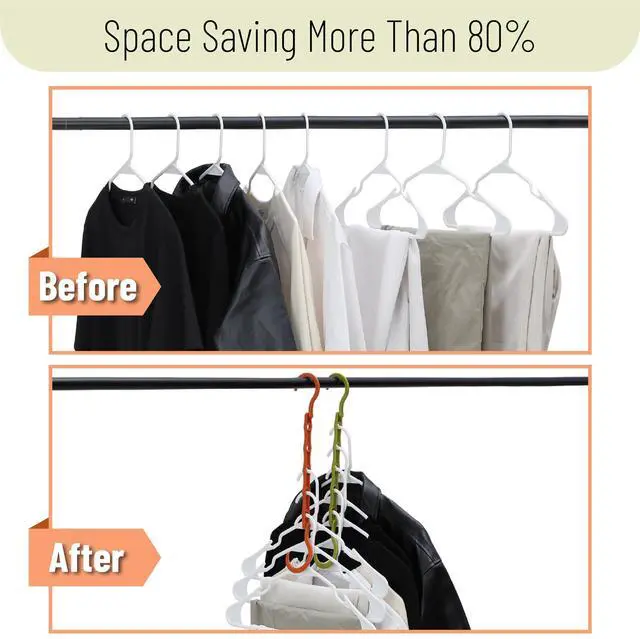 Alt view image 6 of 7 - Space Saving Hangers, 8 pcs, 360° Rotating Hooks