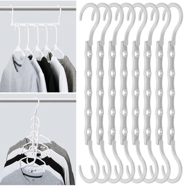 Main image of Space Saving Hangers, 8 pcs, 360° Rotating Hooks