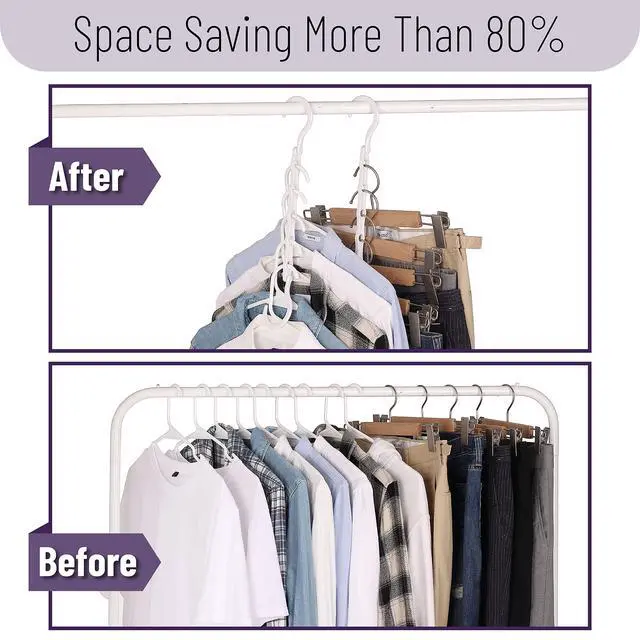 Alt view image 7 of 7 - Space Saving Hangers, 8 pcs, 360° Rotating Hooks