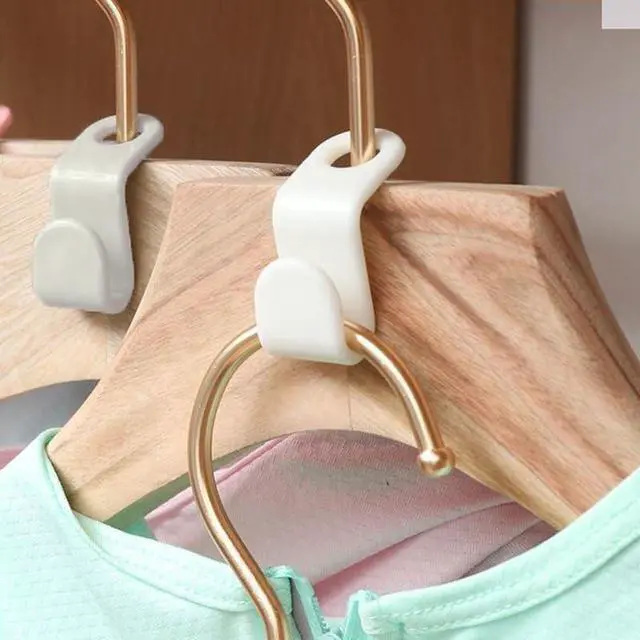 Alt view image 3 of 3 - 50PCS Space Saving Hanger Hooks for Plastic Clips,Space Saving Closet Hangers Multi-Tier Wardrobe Organizer