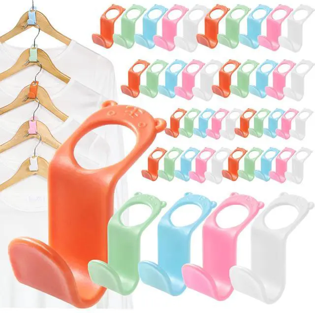 Main image of Clothes Hanger Connector Hooks 50PCS Space Saving Extender Clips for Closet Organization Dorm Room Essentials Cascading Saver Organizers and Storage