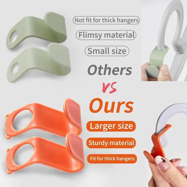 Alt view image 2 of 7 - Clothes Hanger Connector Hooks 50PCS Space Saving Extender Clips for Closet Organization Dorm Room Essentials Cascading Saver Organizers and Storage