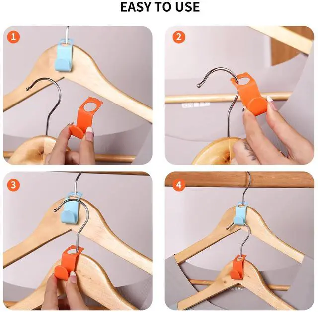 Alt view image 7 of 7 - Clothes Hanger Connector Hooks 50PCS Space Saving Extender Clips for Closet Organization Dorm Room Essentials Cascading Saver Organizers and Storage