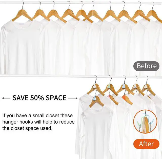 Alt view image 4 of 7 - Space Saving Hanger Extender Hooks 50PCS Clothes Hanger Connector Hooks Closet Organizer for Plastic Hangers