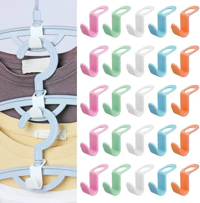 Main image of Space Saving Hanger Extender Hooks 50PCS Clothes Hanger Connector Hooks Closet Organizer for Plastic Hangers