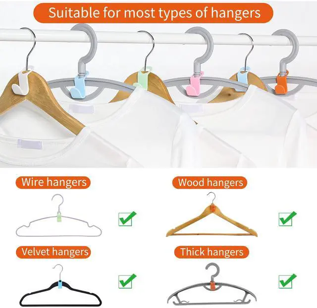 Alt view image 3 of 7 - Space Saving Hanger Extender Hooks 50PCS Clothes Hanger Connector Hooks Closet Organizer for Plastic Hangers