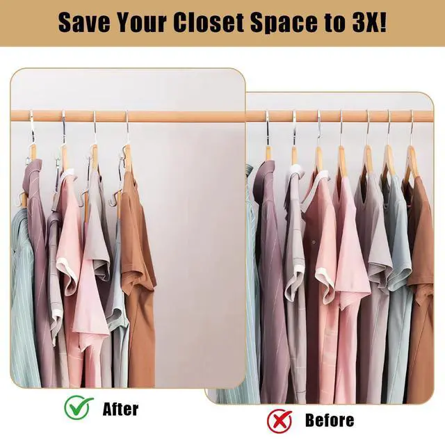 Alt view image 3 of 6 - Hanger Connector Hooks,50 Pcs Space Saving Hangers for Clothes,Clothes Connector Hooks, Hanger Organizer Space Saver,Hanger Extender Hooks