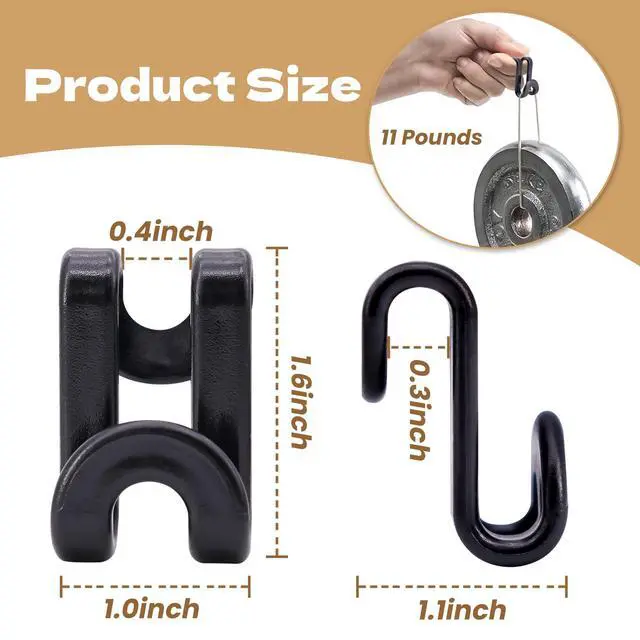 Alt view image 6 of 7 - Clothes Hanger Connectors - 60 Pcs Multi-Level Cascading Hooks, Heavy Duty Plastic Mini Hooks for Space Saver Closet Organizer, Black