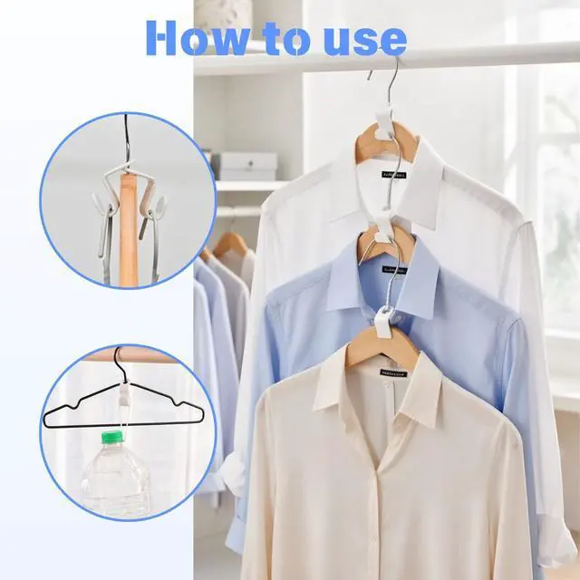 Alt view image 4 of 7 - 100 Pcs Hanger Hooks Space Saver, Heavy Duty Hanger Connector Hooks, Cascading Hanger Extender for Closet Storage Organization, White Hanger Extender Hooks for Clothes Coats Pants
