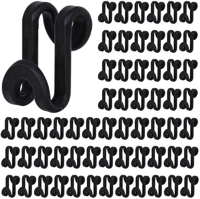 Main image of Hanger Hooks Space Saving, 60PCS Clothes Hanger Connector Hooks Closet Space Savers for Hanging Clothes, Black
