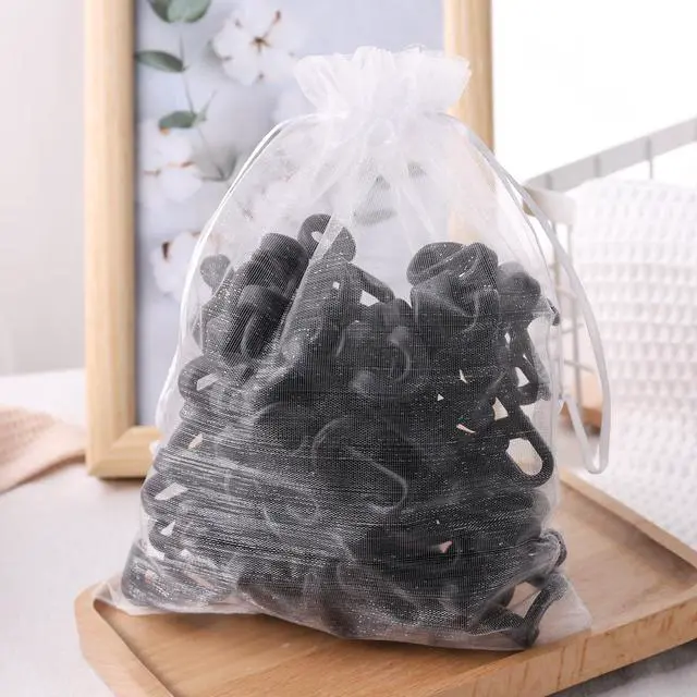 Alt view image 6 of 6 - Hanger Hooks Space Saving, 60PCS Clothes Hanger Connector Hooks Closet Space Savers for Hanging Clothes, Black