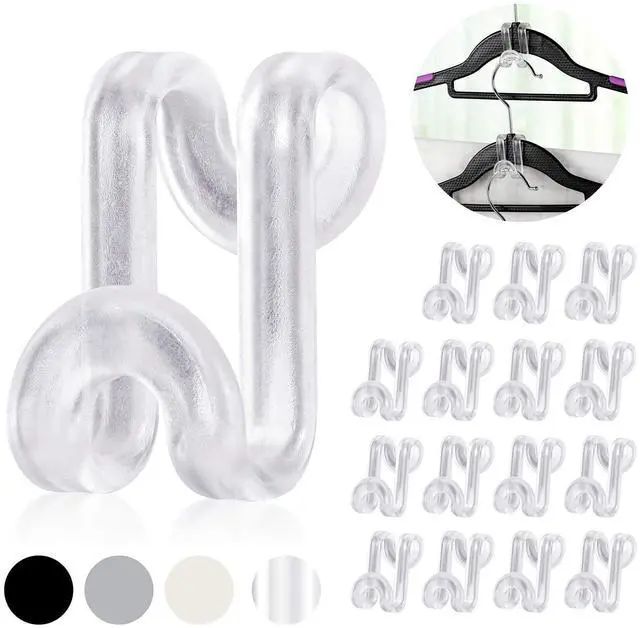 Main image of Hanger Hooks Space Saving, 60 Pack Clothes Hanger Connector Hooks, Transparent Stackable Clothes Hangers with Hooks for Closet Organizer (Clear)