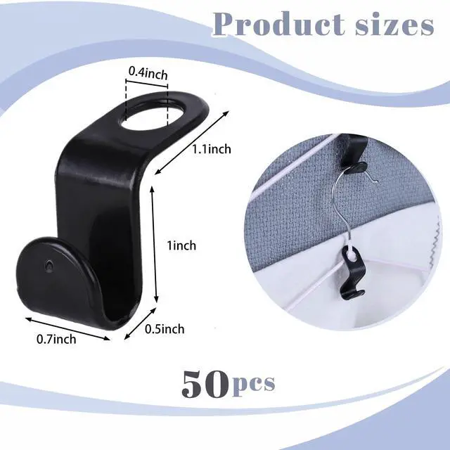 Alt view image 2 of 6 - Hanger Extender Hooks, 50PCS Clothes Hanger Connector Hooks Closet Space Savers for Hanging Clothes, Black