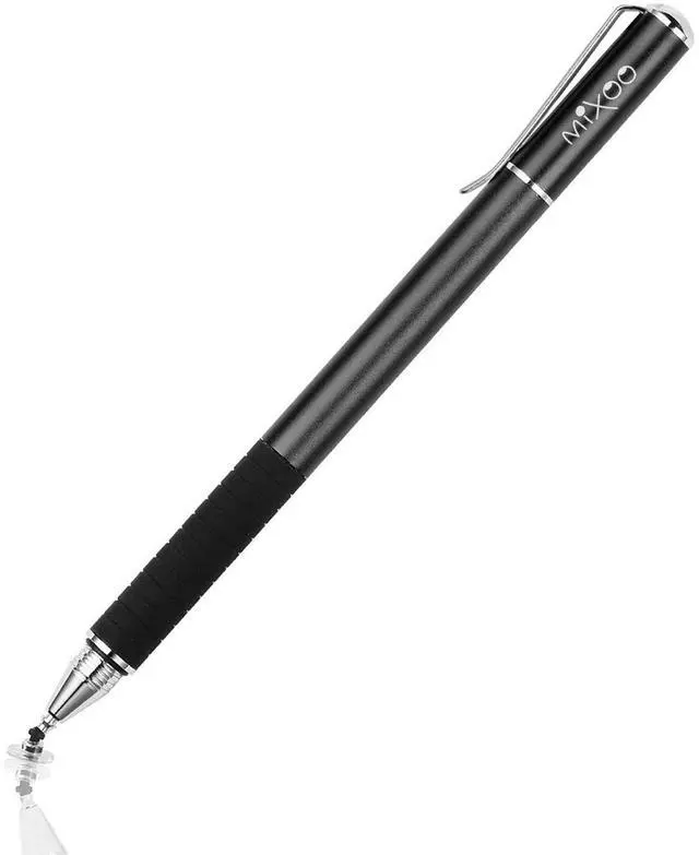 Main image of Stylus Pen for Touchscreen, 2-in-1 Disc and Fiber Tip Sensitivity and Precision Stylus Pen for iPad, iPhone Tablet Android Phone Chromebook Switch All Touch Screens Devices, Black