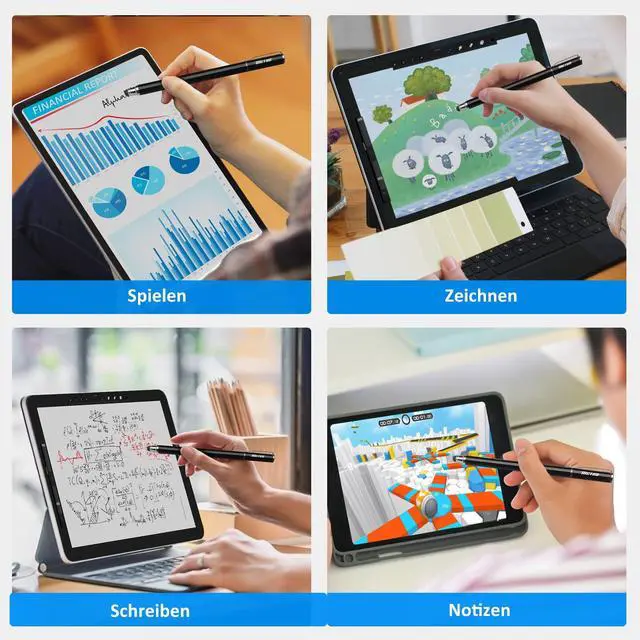 Alt view image 3 of 7 - Stylus Pen for Touchscreen, 2-in-1 Disc and Fiber Tip Sensitivity and Precision Stylus Pen for iPad, iPhone Tablet Android Phone Chromebook Switch All Touch Screens Devices, Black