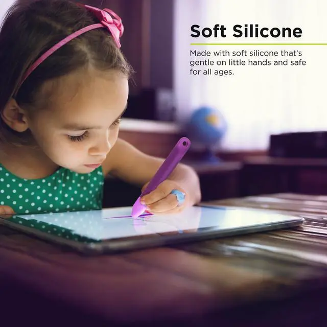 Alt view image 5 of 5 - Kids Stylus Pen with Straps, Kid-Friendly Stylus Pen for Touch Screens, Compatile with iPad, Tablets, Kindle, iPhone, and All Touch Screen Devices, 2 Pack (Blue & Purple)
