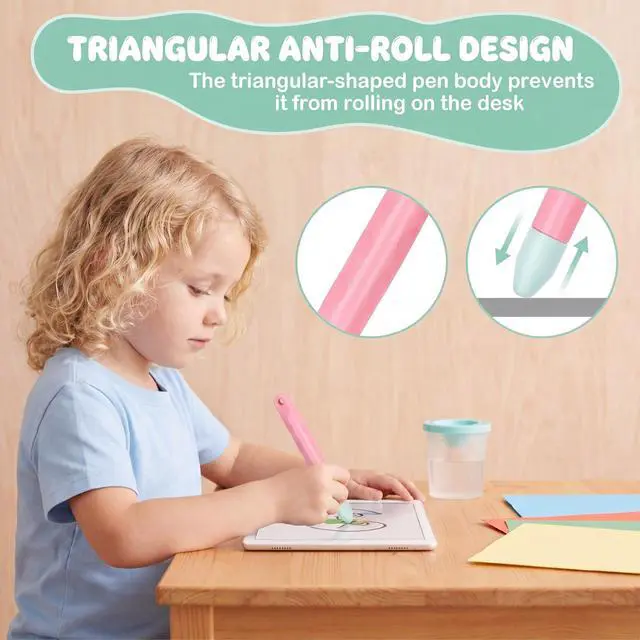 Alt view image 4 of 7 - 2Pcs Kid-Friendly Tablet Stylus, Kid-Friendly Stylus Pens for Touch Screens with Tether Kids Stylus Pen Anti-Rolling Tablet Styluses for Phone Tablets All Touch Screen Devices(Pink, Purple)