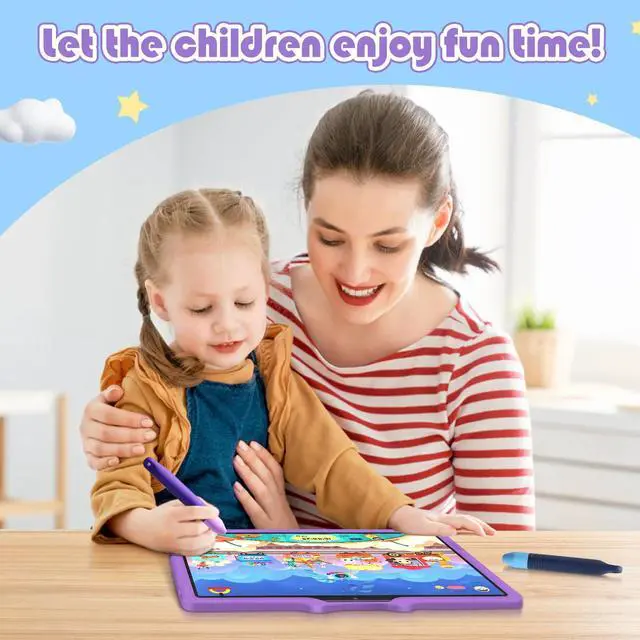 Alt view image 7 of 7 - 2Pcs Kids Stylus Pen for ipad, Stylus for Kids with Tethers, Anti-Rolling Tablet Stylus for Kids Compatible with iPad, iPhone, Tablets, Kindle and All Touch Screen Devices, Blue+Purple