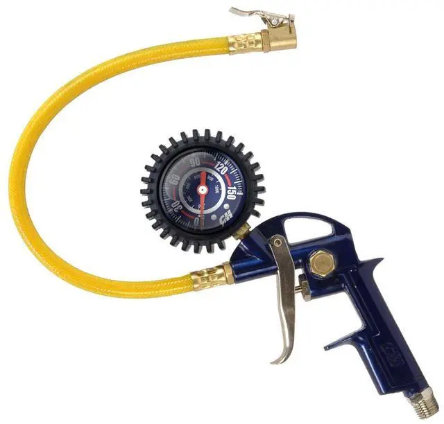 Main image of Tire Inflator, 3-in-1 Inflation Gun, with Gun, Locking Chuck and 2-inch Gauge, ¼ NPT and Flexible Hose ( MP600000AV), 3-in-1 Tire Inflator w/Gauge