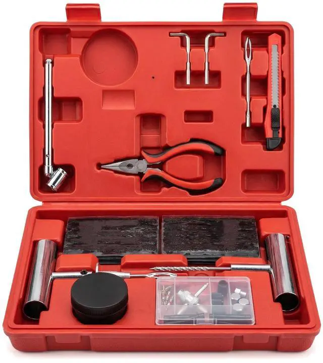 Main image of Tire Plug Kit - 68pcs Heavy Duty Tire Repair Kit, Universal Tire Repair Tools to Fix Punctures and Plug Flats Patch Kit for car Motorcycle, Truck, ARBATV, Tractor, RV, SUV, Trailer