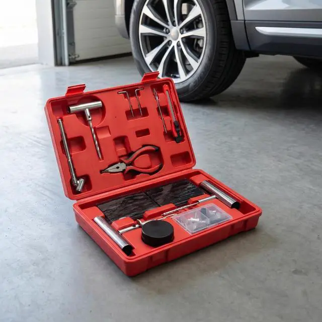 Alt view image 5 of 6 - Tire Plug Kit - 68pcs Heavy Duty Tire Repair Kit, Universal Tire Repair Tools to Fix Punctures and Plug Flats Patch Kit for car Motorcycle, Truck, ARBATV, Tractor, RV, SUV, Trailer