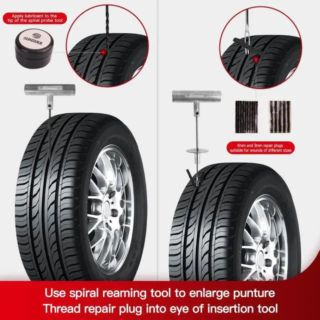 Alt view image 4 of 7 - Tire Repair Kit - 40PCS Heavy Duty Tire Plug Kit with Storage Bag, Universal Zinc Alloy Puncture Repair Tools for Car, Motorcycle, Truck, ARB, ATV, UTV, Tractor, RV, SUV, Trailer