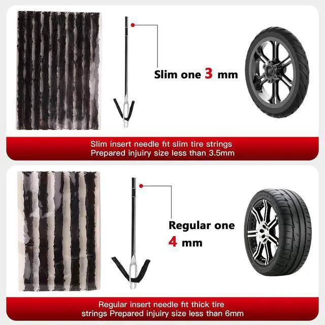Alt view image 5 of 7 - Tire Repair Kit - 40PCS Heavy Duty Tire Plug Kit with Storage Bag, Universal Zinc Alloy Puncture Repair Tools for Car, Motorcycle, Truck, ARB, ATV, UTV, Tractor, RV, SUV, Trailer