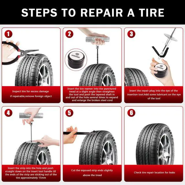 Alt view image 6 of 7 - Tire Repair Kit - 40PCS Heavy Duty Tire Plug Kit with Storage Bag, Universal Zinc Alloy Puncture Repair Tools for Car, Motorcycle, Truck, ARB, ATV, UTV, Tractor, RV, SUV, Trailer