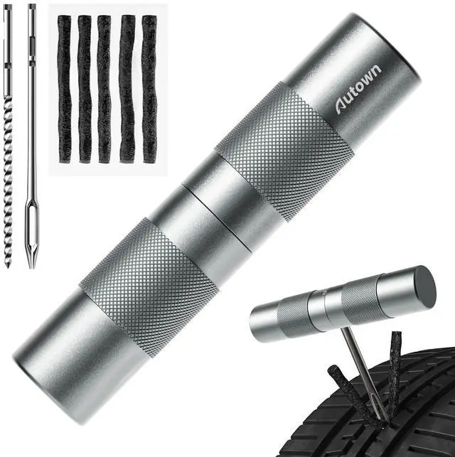 Main image of Compact Tire Repair Kit with Plugs Fix Punctures & Plug Flats with Ease - Capsule Style Flat Tire Puncture Repair Kit for Motorcycle, Car, ATV, UTV, Mountain Bike, Etc