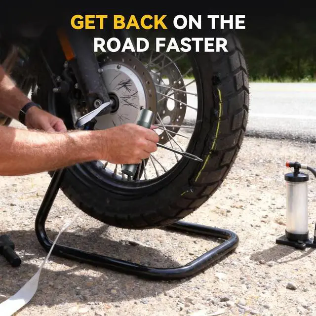Alt view image 6 of 7 - Compact Tire Repair Kit with Plugs Fix Punctures & Plug Flats with Ease - Capsule Style Flat Tire Puncture Repair Kit for Motorcycle, Car, ATV, UTV, Mountain Bike, Etc