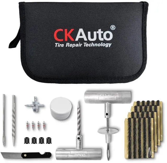 Main image of Universal Tire Repair Kit, Heavy Duty Car Emergency Tool Kit for Flat Tire Puncture Repair, 36 Pcs Value Pack, Tire Plug Kit fit for Autos, Cars, Motorcycles, Trucks, RVs, etc.