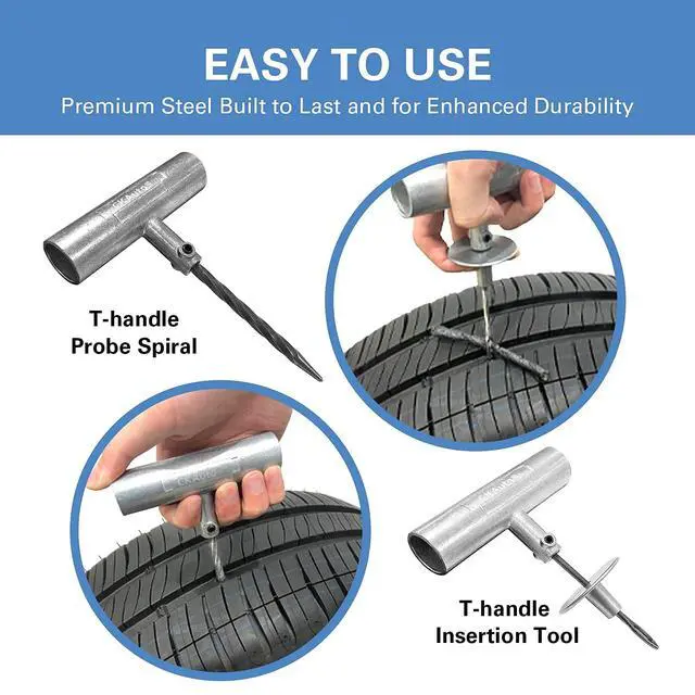 Alt view image 4 of 6 - Universal Tire Repair Kit, Heavy Duty Car Emergency Tool Kit for Flat Tire Puncture Repair, 36 Pcs Value Pack, Tire Plug Kit fit for Autos, Cars, Motorcycles, Trucks, RVs, etc.