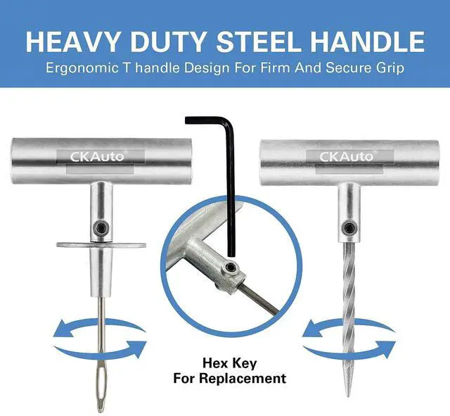 Alt view image 3 of 6 - Universal Tire Repair Kit, Heavy Duty Car Emergency Tool Kit for Flat Tire Puncture Repair, 36 Pcs Value Pack, Tire Plug Kit fit for Autos, Cars, Motorcycles, Trucks, RVs, etc.