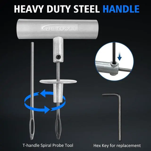 Alt view image 5 of 7 - Tire Repair Kit, 35 Pcs Professional Heavy Duty Universal Emergency Flat Tire Repair Kit to Fix Punctures, for car Motorcycle, Truck, Golf Cart, ATV, Tractor, ARB, RV, SUV, Trailer etc.