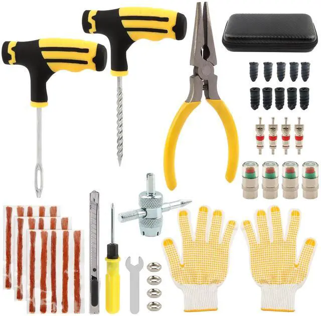 Main image of 48Pcs Heavy Duty Tire Plug Kit, Off Road Emergency Puncture Repair for SUV, Truck, ATV, UTV, Tractor & Motorcycle, Fast Seal Tire Repair Kit with Tools
