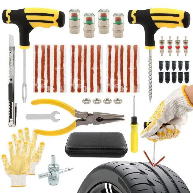 Alt view image 2 of 7 - 48Pcs Heavy Duty Tire Plug Kit, Off Road Emergency Puncture Repair for SUV, Truck, ATV, UTV, Tractor & Motorcycle, Fast Seal Tire Repair Kit with Tools
