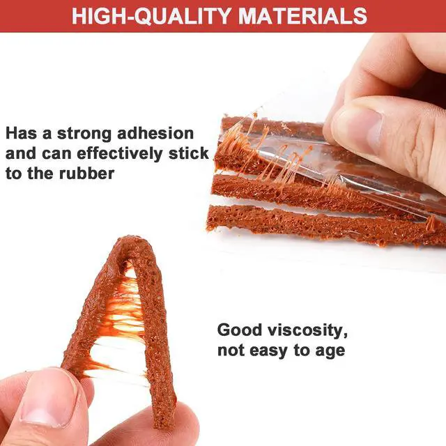 Alt view image 2 of 7 - 60 Pcs Tire Repair Plugs, Tire Repair Gum for Tubeless Puncture,Tires Strings Rubber Plug Tool for Car, RV, SUV, ATV, Motorcycle, Truck,Tractor