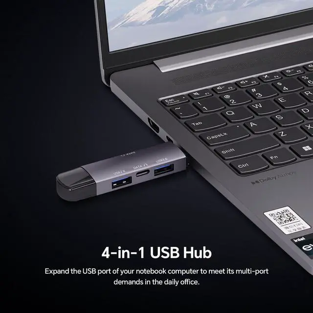 Alt view image 2 of 7 - USB Hub for Laptop, Aluminum 4 Ports USB Hub 3.0 USB Splitter Ultra-Slim Data Hub, USB Extender USB Multiport Adapter USB C Hub for Laptop,PC,Mac,Printer,Flash Drive,Mobile HDD,Phone and More