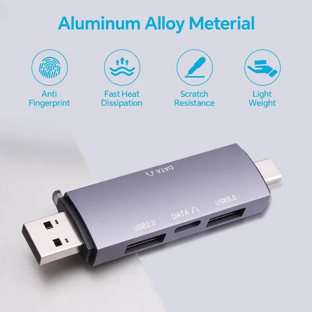 Alt view image 7 of 7 - USB Hub for Laptop, Aluminum 4 Ports USB Hub 3.0 USB Splitter Ultra-Slim Data Hub, USB Extender USB Multiport Adapter USB C Hub for Laptop,PC,Mac,Printer,Flash Drive,Mobile HDD,Phone and More
