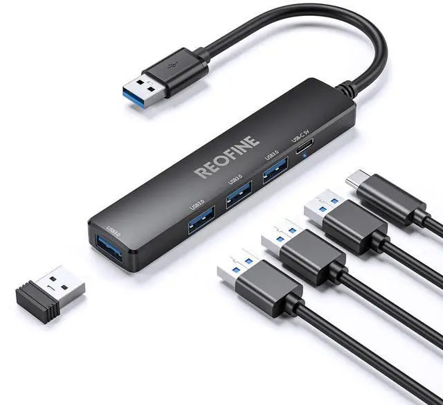 Main image of 5-Port Powred USB 3.0 Hub,USB Hub Splitter,Portable USB Adapter Mini Multiport Expander for Desktop, Laptop, Gamepad,U Disk, Printer, Mouse, Keyboards