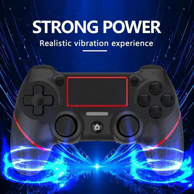 Alt view image 4 of 7 - Wireless Controller for Ps4 Romote Compatible with Ps4/Slim/Pro/Windows PC, Controller for Ps4 with 3.5mm Audio Jack, Touch Pad,Six Axis Motion Control, Charging Cable(BLACK RED)