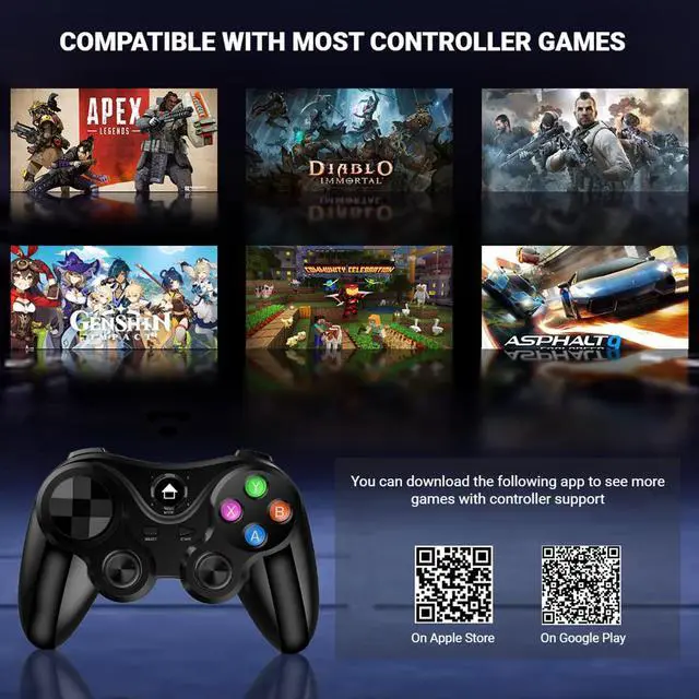 Alt view image 3 of 7 - Wireless Game Controller for iOS & Android, Bluetooth Gamepad Joystick with Phone Holder for iPhone 15/14/13/12, Samsung Galaxy S22/S21/S20, One Plus, TCL, Call of Duty, Apex Legends,Direct Play