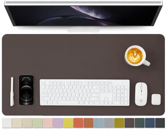 Main image of Leather Desk Mat - Non-Slip PU Desk Pad for Office and Home - Desk Organization and Accessories - Ideal for Large Mouse Pad and Desk Mats on Top of Desks (Coffee,31.5"x 15.7")