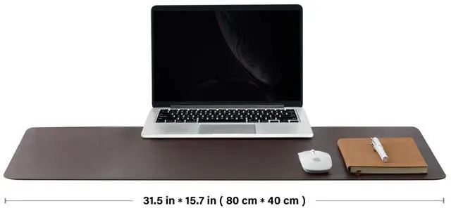 Alt view image 2 of 7 - Leather Desk Mat - Non-Slip PU Desk Pad for Office and Home - Desk Organization and Accessories - Ideal for Large Mouse Pad and Desk Mats on Top of Desks (Coffee,31.5"x 15.7")
