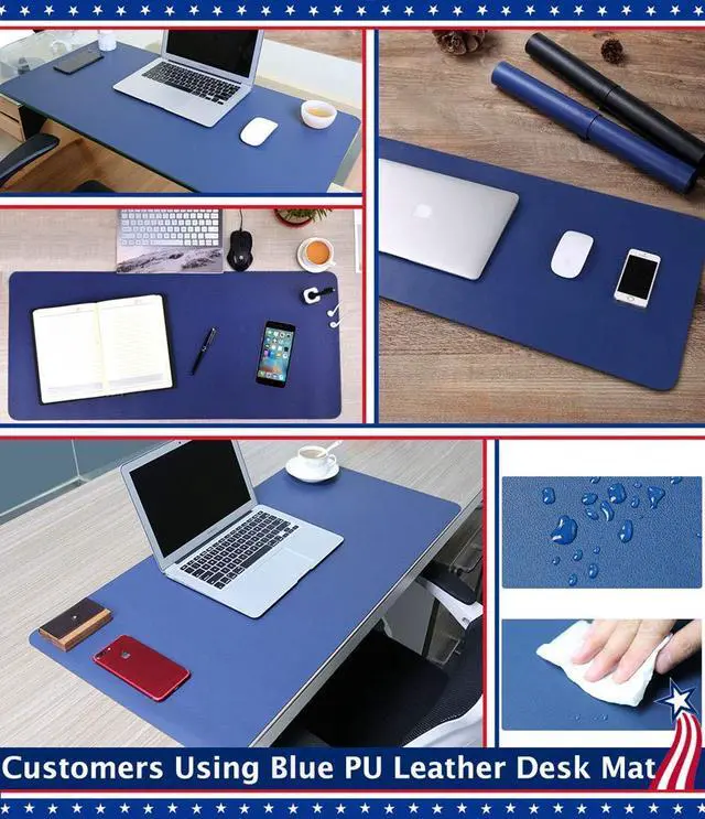 Alt view image 5 of 7 - Desk Protector Blotter Pad on Top of Desks PU Leather Office Desk Writing Mat Computer Laptop Gaming Under Keyboard Mouse Pad Desk Decor Accessories Organizer for Women Men Kids Black 16 X 32 Inches