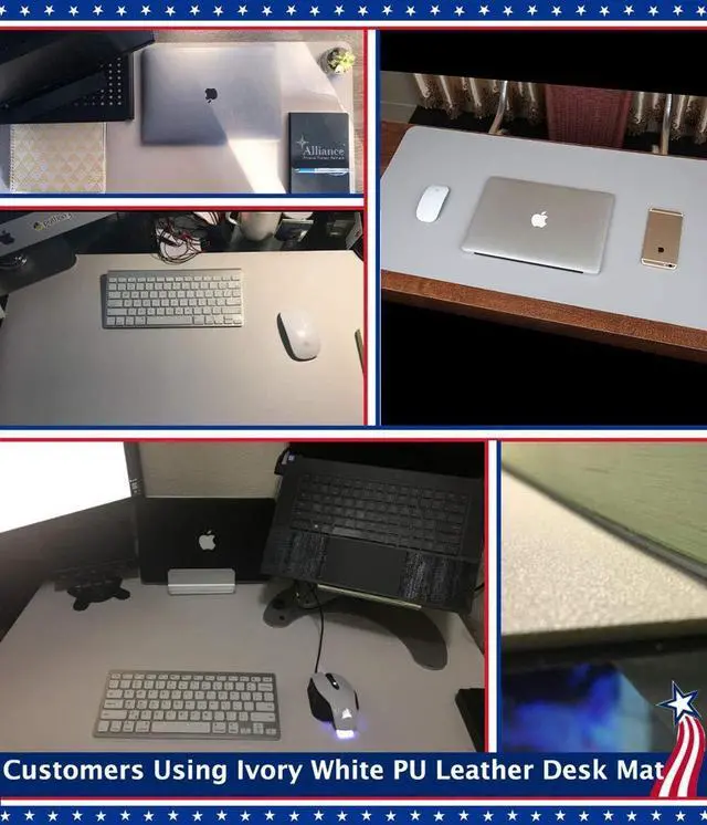 Alt view image 7 of 7 - Desk Protector Blotter Pad on Top of Desks PU Leather Office Desk Writing Mat Computer Laptop Gaming Under Keyboard Mouse Pad Desk Decor Accessories Organizer for Women Men Kids Black 16 X 32 Inches